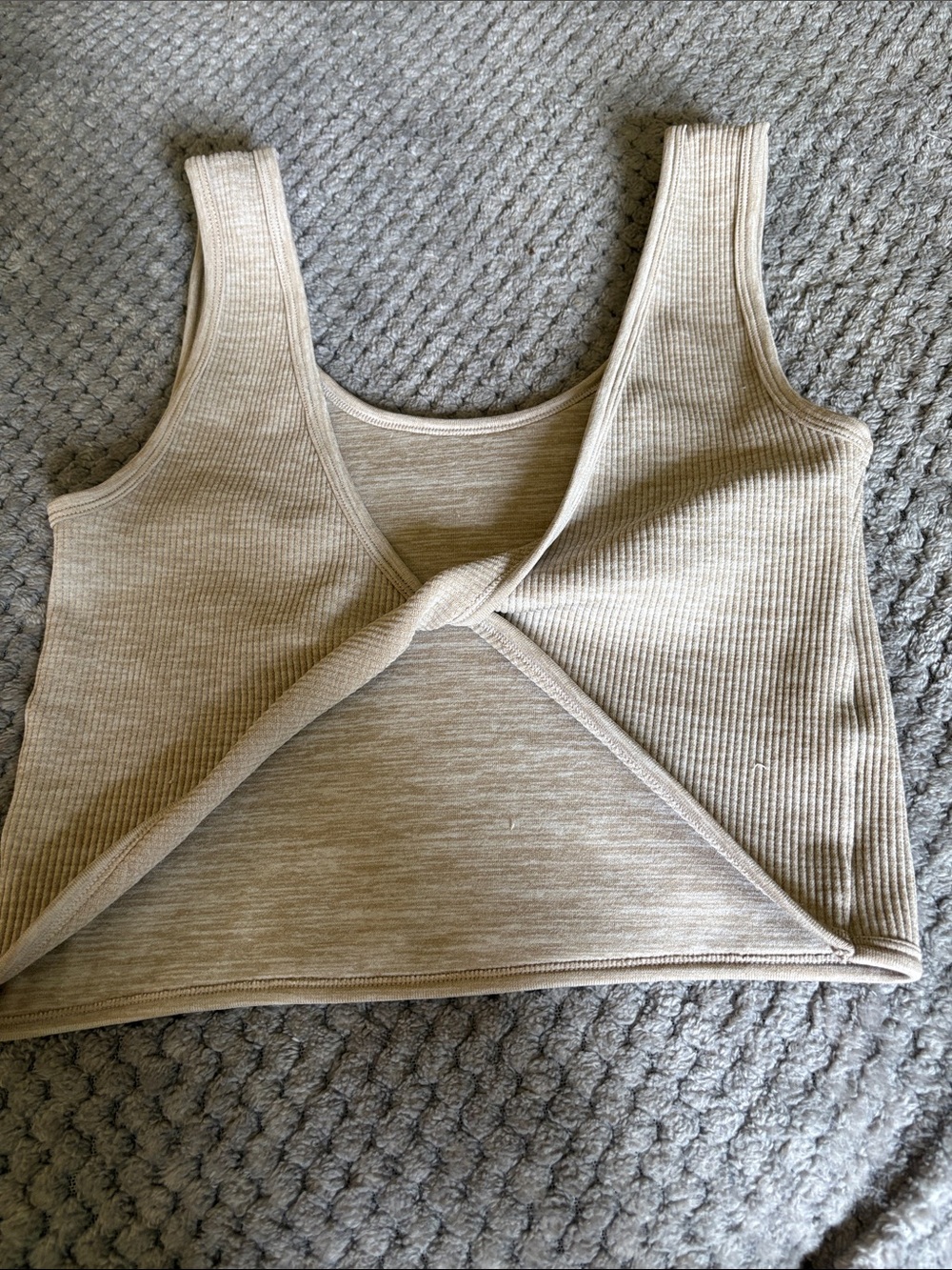 Buckle Neutral Beige Ribbed Crop Tank - Picture 3 of 3
